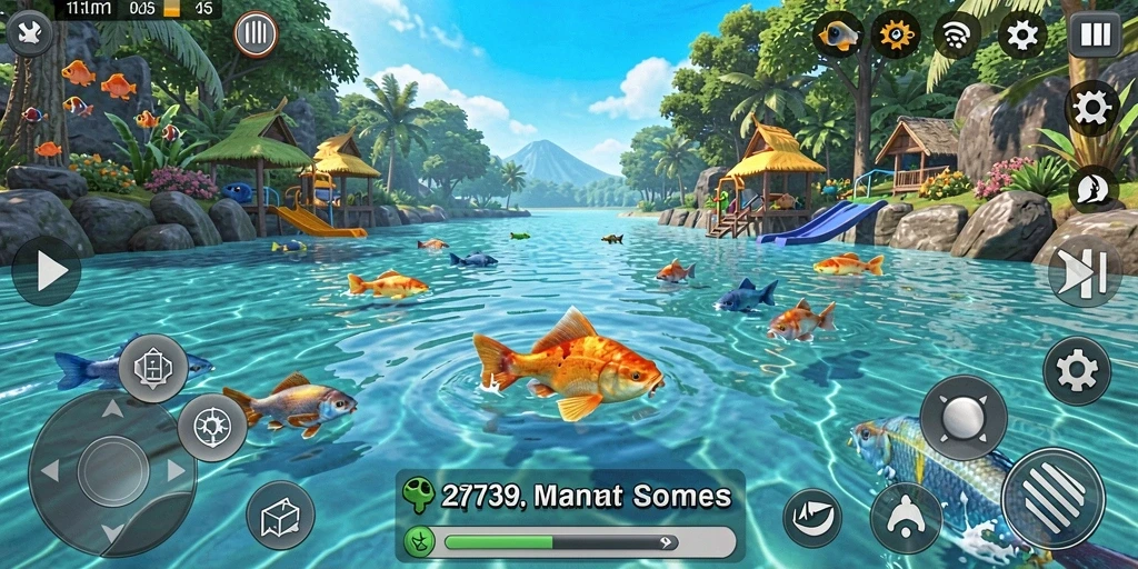 Tampilan gameplay memancing yang seru dan menantang di 2739.