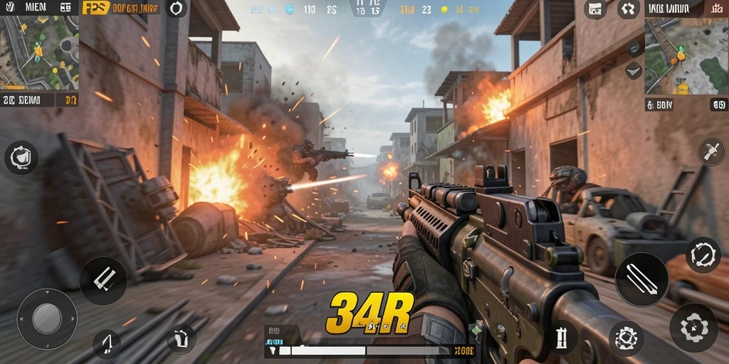 Tampilan mendebarkan dari pertempuran FPS 34R.