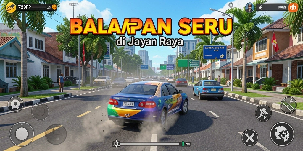Screenshot gameplay Racing 789RP yang mendebarkan.