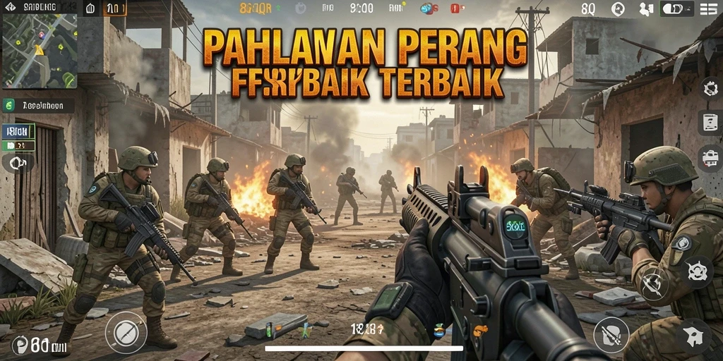 Tampilan gameplay penuh aksi dalam 8QR, menunjukkan pertempuran FPS yang mendebarkan.
