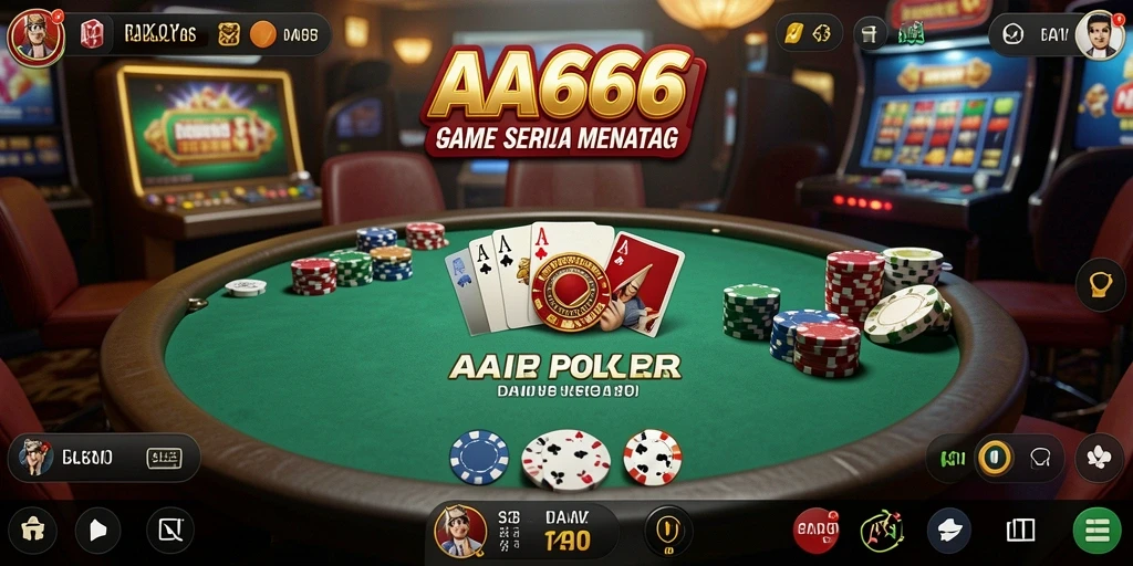 Tampilan gameplay seru di AA666 dengan kompetisi Poker yang menarik.