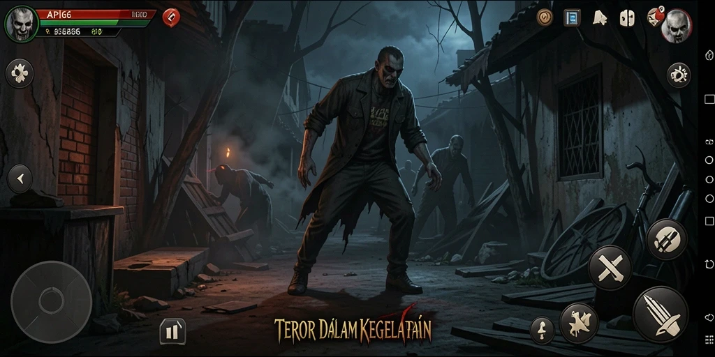 Screenshot menampilkan gameplay seram dari API66 dengan suasana mencekam.