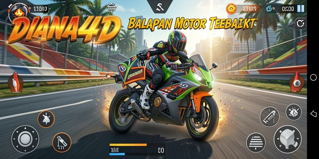 Tampilan gameplay DIANA4D yang menegangkan di lintasan balap.