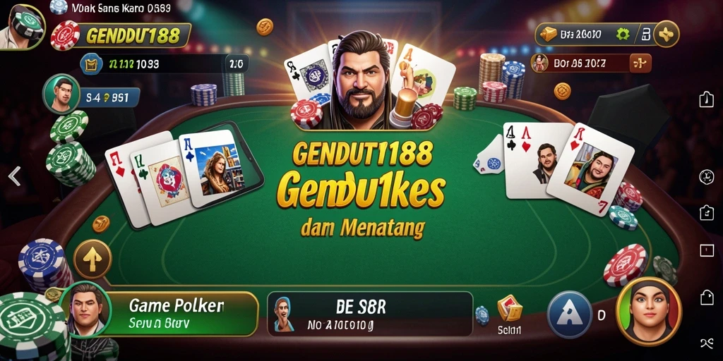 Tampilan nyata gameplay Poker di GENDUT188 yang menyenangkan.