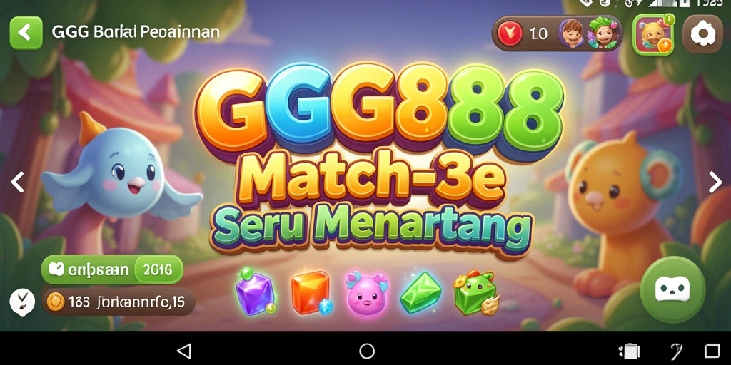 Tampilan menarik dari permainan GGG888 dengan gameplay Match-3 yang seru.