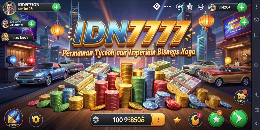 Tampilan gameplay IDN777 yang menarik dengan manajemen bisnis.