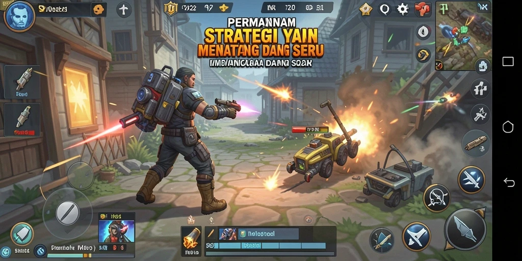 Screenshot gameplay IN22 menunjukkan pertempuran strategi intens.