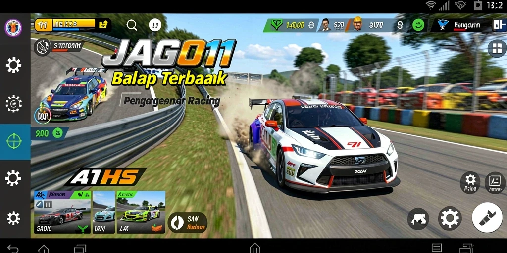 Gameplay JAGO11 yang mendebarkan di trek balapan yang menantang.