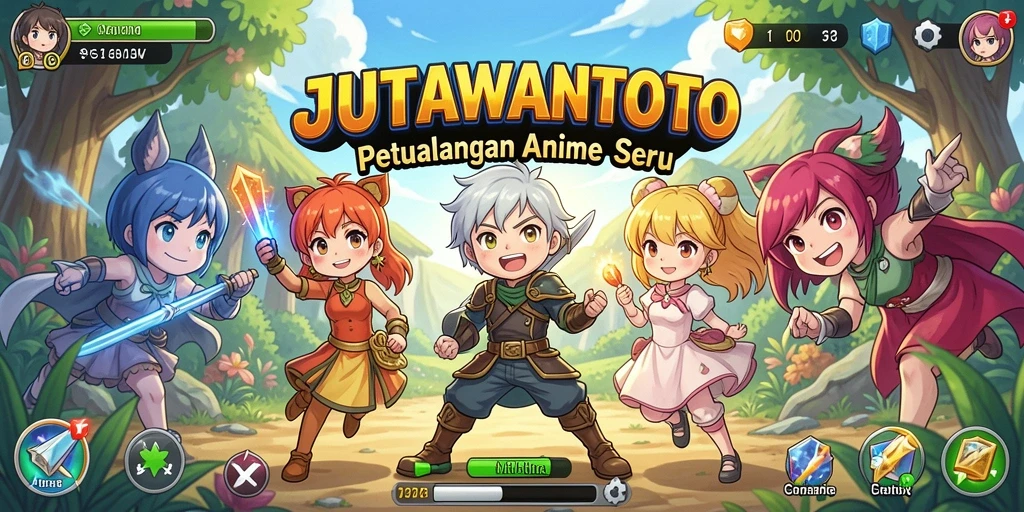 Screenshot gameplay JUTAWANTOTO yang menampilkan karakter Anime.