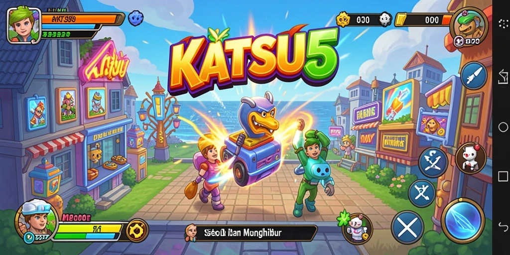 Gameplay KATSU5 menampilkan aksi seru dan karakter unik.