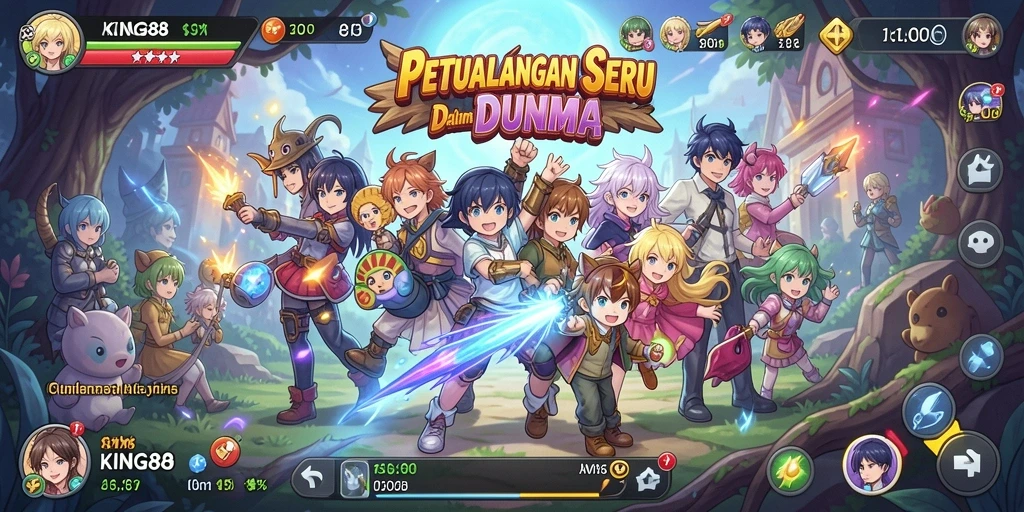 Screenshot KING88 menunjukkan aksi seru dalam dunia Anime.
