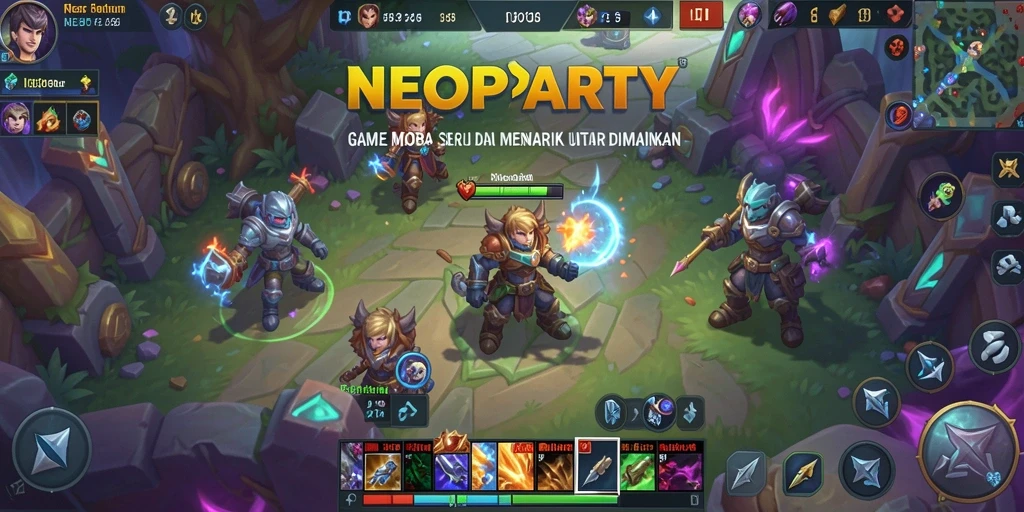 Gameplay menarik di NEOPARTY dengan aksi MOBA yang seru.