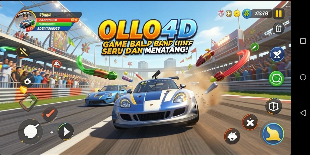 Tampilan gameplay balap yang mendebarkan di OLLO4D.