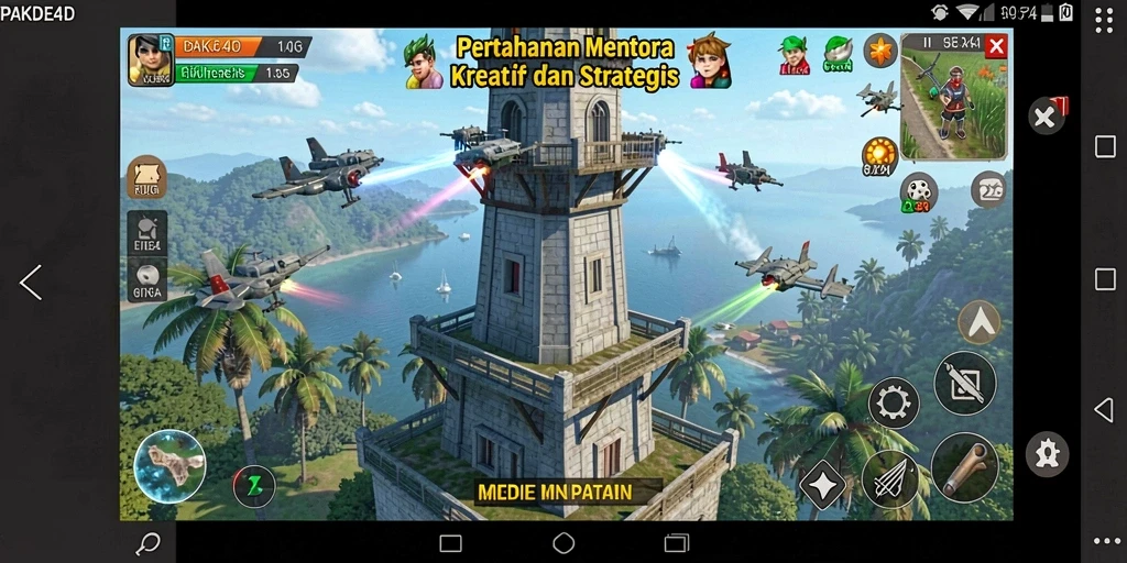 Tampilan gameplay menara yang menarik dan strategis di PAKDE4D.