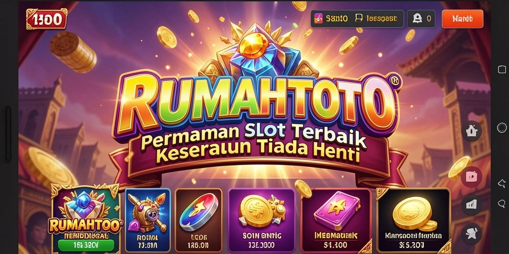 Screenshot gameplay RUMAHTOTO menampilkan putaran slot yang mendebarkan.