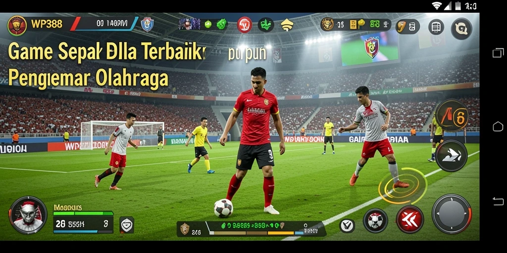 Tampilan utama gameplay WP888 dengan aksi di lapangan sepak bola.